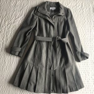Calvin Klein Princess Coat Size 10 Wool Blend Gray Business Coat Work Coat